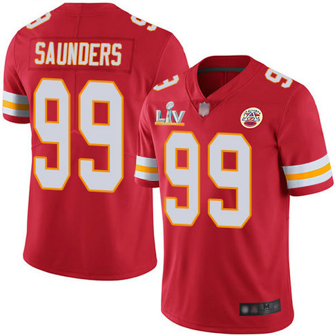 Nike Chiefs #99 Khalen Saunders Red Team Color Youth Super Bowl LV Bound Stitched NFL Vapor Untouchable Limited Jersey