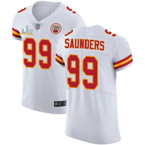 Nike Chiefs #99 Khalen Saunders White Men's Super Bowl LV Bound Stitched NFL New Elite Jersey