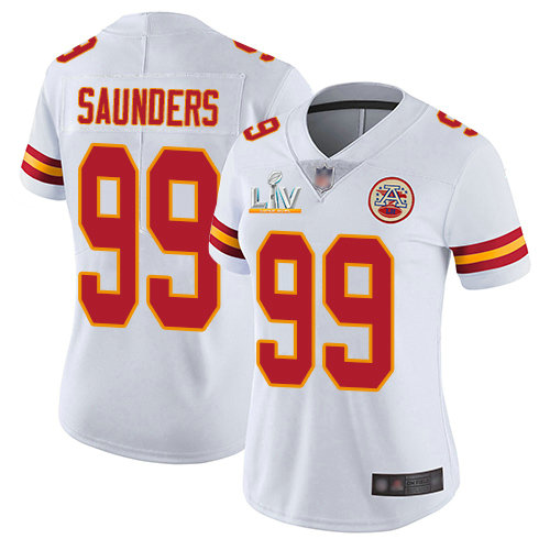 Nike Chiefs #99 Khalen Saunders White Women's Super Bowl LV Bound Stitched NFL Vapor Untouchable Limited Jersey