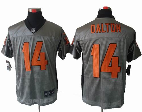 Nike Cincinnati Bengals #14 Andy Dalton Gray shadow elite jerseys