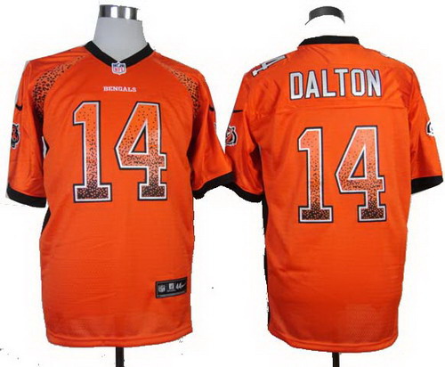 Nike Cincinnati Bengals #14 Andy Dalton Orange Elite Drift  Fashion Jersey