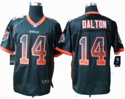 Nike Cincinnati Bengals #14 Andy Dalton black Elite Drift Fashion Jersey