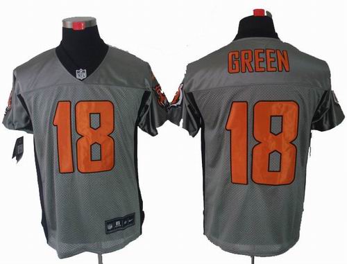 Nike Cincinnati Bengals #18 A.J. Green Gray shadow elite jerseys