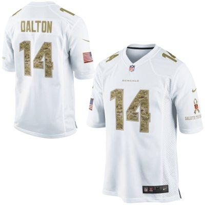 Nike Cincinnati Bengals 14 Andy Dalton White Salute to Service Game NFL Jersey