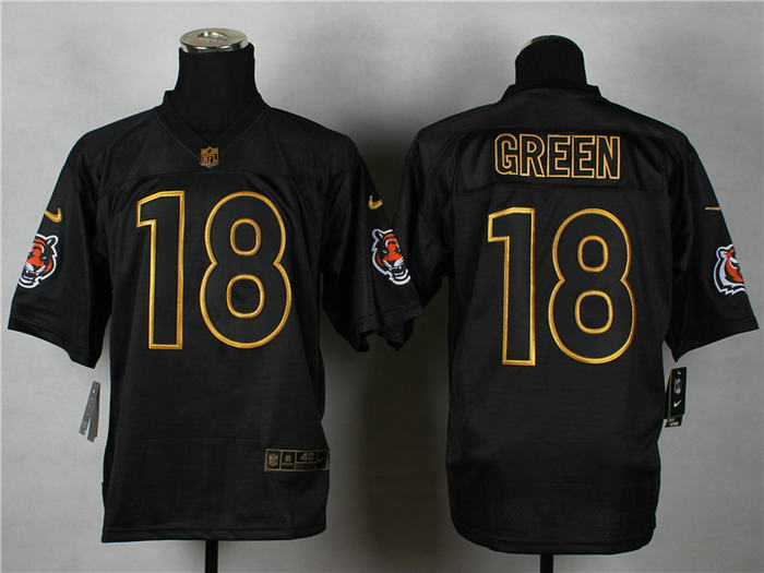 Nike Cincinnati Bengals 18 A.J. Green2014 PRO Gold lettering fashion jerseys