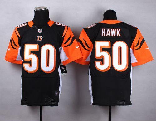 Nike Cincinnati Bengals 50 A.J. Hawk Black Team Color NFL Elite Jersey