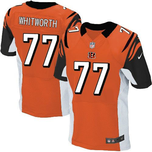 Nike Cincinnati Bengals 77 Andrew Whitworth Orange Alternate NFL Elite Jersey