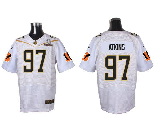 Nike Cincinnati Bengals 97 Geno Atkins White 2016 Pro Bowl NFL Elite Jersey