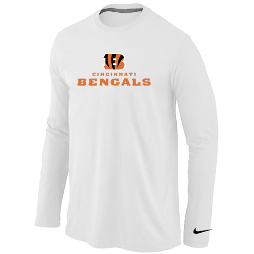 Nike Cincinnati Bengals Authentic Logo Long Sleeve T-Shirt white