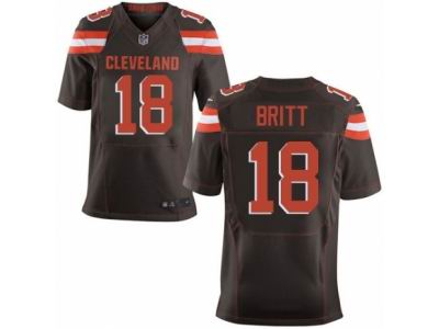 Nike Cleveland Browns #18 Kenny Britt Elite Brown Jersey
