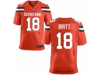 Nike Cleveland Browns #18 Kenny Britt Elite Orange Jersey