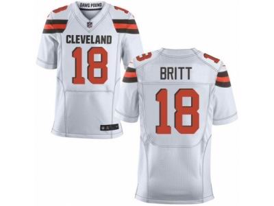 Nike Cleveland Browns #18 Kenny Britt Elite White NFL Jersey
