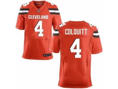 Nike Cleveland Browns #4 Britton Colquitt Elite Orange Jersey