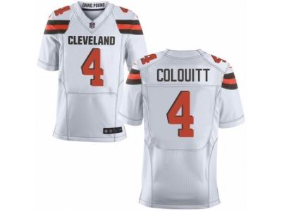 Nike Cleveland Browns #4 Britton Colquitt Elite White NFL Jersey