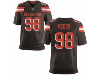 Nike Cleveland Browns #98 Jamie Meder Elite Brown Jersey
