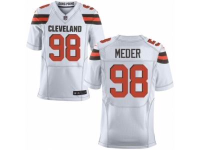 Nike Cleveland Browns #98 Jamie Meder Elite White NFL Jersey