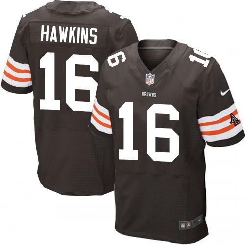 Nike Cleveland Browns 16 Andrew Hawkins Brown Team Color Men-s Stitched NFL Elite Jersey