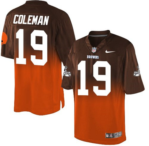 Nike Cleveland Browns 19 Corey Coleman Brown Orange NFL Elite Fadeaway Fashion Jersey