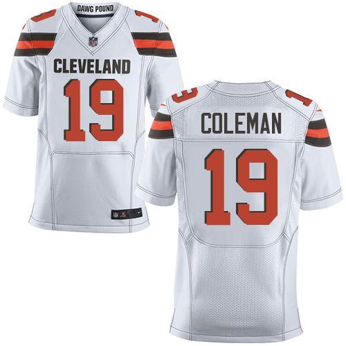 Nike Cleveland Browns 19 Corey Coleman White NFL Elite Jersey