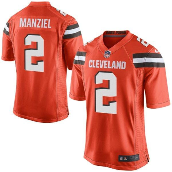 Nike Cleveland Browns 2 Johnny Manziel Orange Alternate NFL New Elite jersey