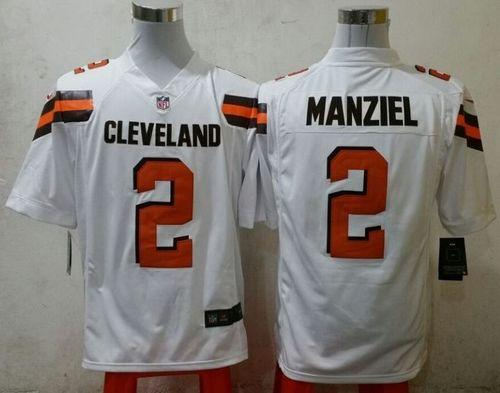 Nike Cleveland Browns 2 Johnny Manziel White NFL Game Jersey