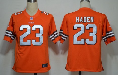 Nike Cleveland Browns 23 Joe Haden Orange Game Jersey