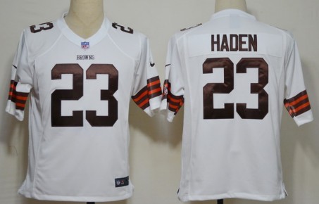 Nike Cleveland Browns 23 Joe Haden White Game Jersey