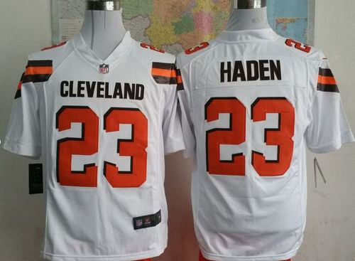 Nike Cleveland Browns 23 Joe Haden White NFL Game Jersey