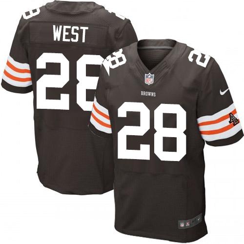 Nike Cleveland Browns 28 Terrance West Brown Team Color Men-s Stitched NFL Elite Jersey