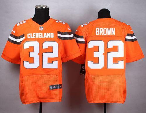 Nike Cleveland Browns 32 Jim Brown Orange Alternate NFL New Elite Jersey