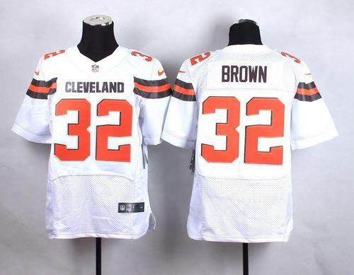 Nike Cleveland Browns 32 Jim Brown White NFL New Elite Jersey