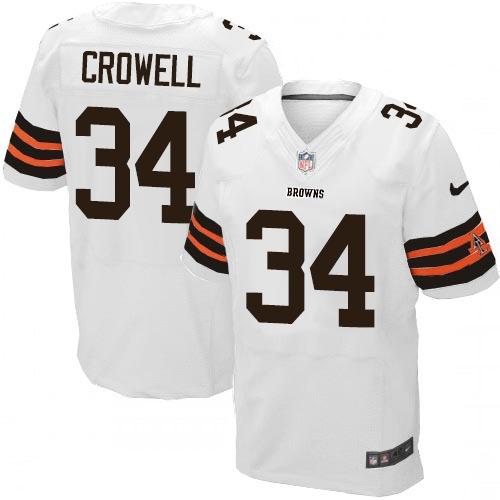 Nike Cleveland Browns 34 Isaiah Crowell White Men-s Stitched NFL Elite Jersey