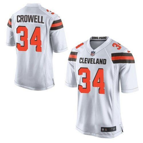Nike Cleveland Browns 34 Isaiah Crowell White NFL New Elite Jersey