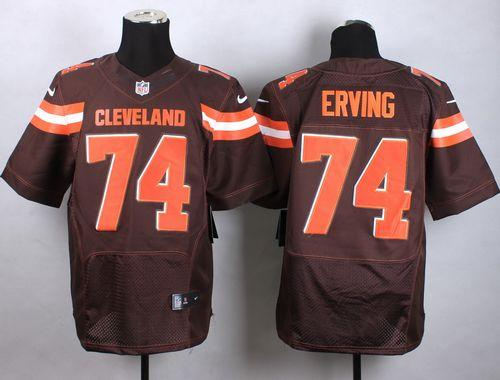 Nike Cleveland Browns 74 Cameron Erving Brown Team Color NFL New Elite jersey