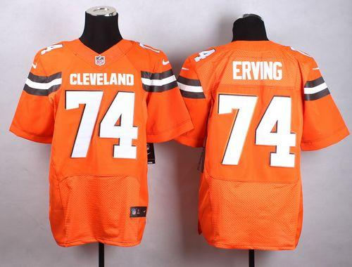 Nike Cleveland Browns 74 Cameron Erving Orange Alternate NFL New Elite Jersey