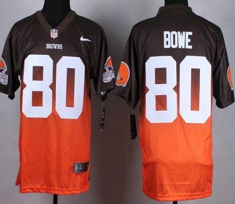 Nike Cleveland Browns 80 Dwayne Bowe Brown Orange NFL Elite Fadeaway Fashion Jerseys