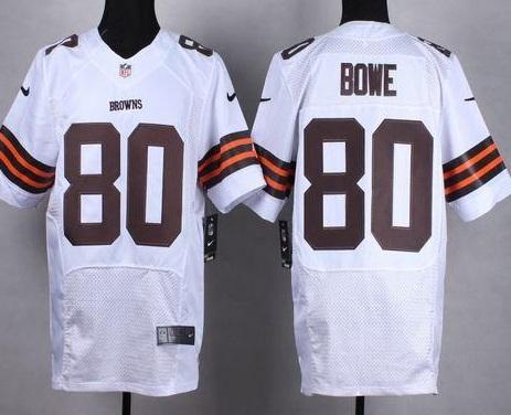 Nike Cleveland Browns 80 Dwayne Bowe White NFL Elite Jersey