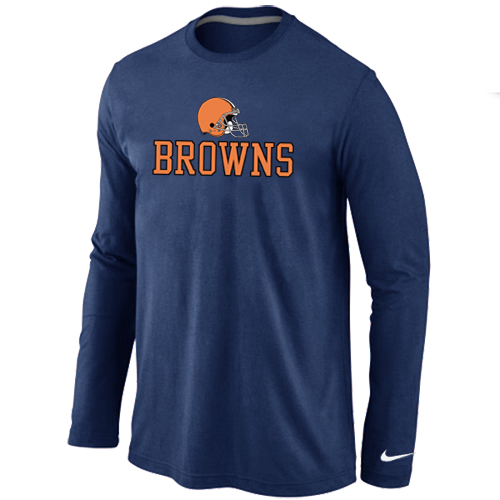 Nike Cleveland Browns Authentic Logo Long Sleeve T-Shirt D.Blue