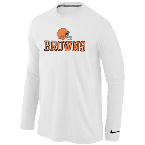 Nike Cleveland Browns Authentic Logo Long Sleeve T-Shirt White