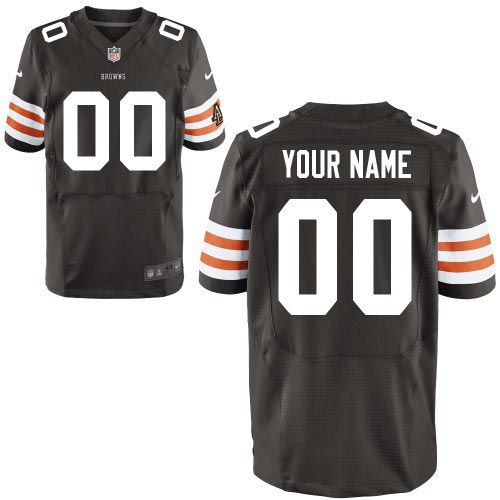 Nike Cleveland Browns Customized Elite Team Color Brown Jersey