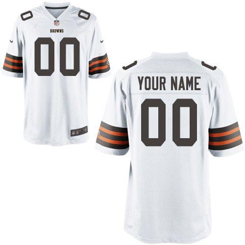 Nike Cleveland Browns Customized Game White Jersey