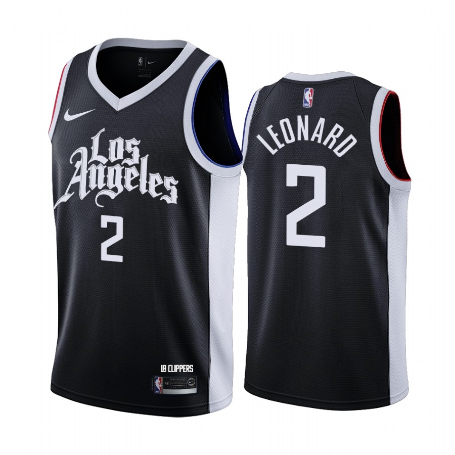 Nike Clippers #2 Kawhi Leonard Black NBA Swingman 2020-21 City Edition Jersey