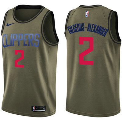 Nike Clippers #2 Shai Gilgeous-Alexander Green Youth NBA Swingman Salute to Service Jersey