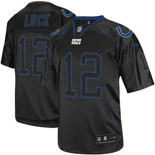 Nike Colts #12 Andrew Luck Lights Out Black Youth Stitched NFL Elite Jersey