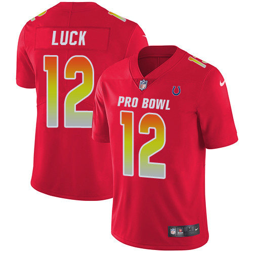 Nike Colts #12 Andrew Luck Red Men's Stitched NFL Limited AFC 2019 Pro Bowl Jersey