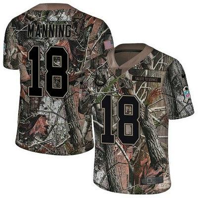 Nike Colts #18 Peyton Manning Camo Youth Stitched NFL Limited Rush Realtree Jersey