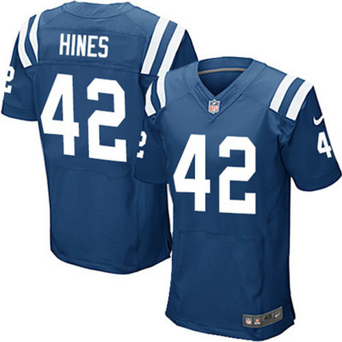 Nike Colts #42 Nyheim Hines Royal Blue Team Color Men's Stitched NFL Elite Jersey