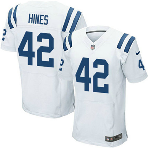 Nike Colts #42 Nyheim Hines White Men's Stitched NFL Elite Jersey