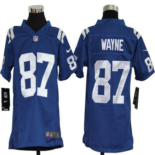 Nike Colts #87 Reggie Wayne Royal Blue Team Color Youth Stitched NFL Elite Jersey