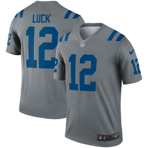 Nike Colts 12 Andrew Luck Gray Inverted Legend Jersey